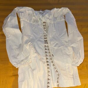 House of CB Cream Off-Shoulder dress